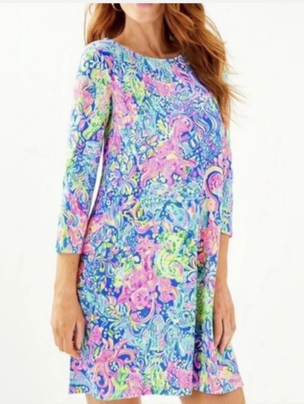 Lilly Pulitzer Ophelia swing dress in multi pop up 60 animals Size Medium - Picture 2 of 7